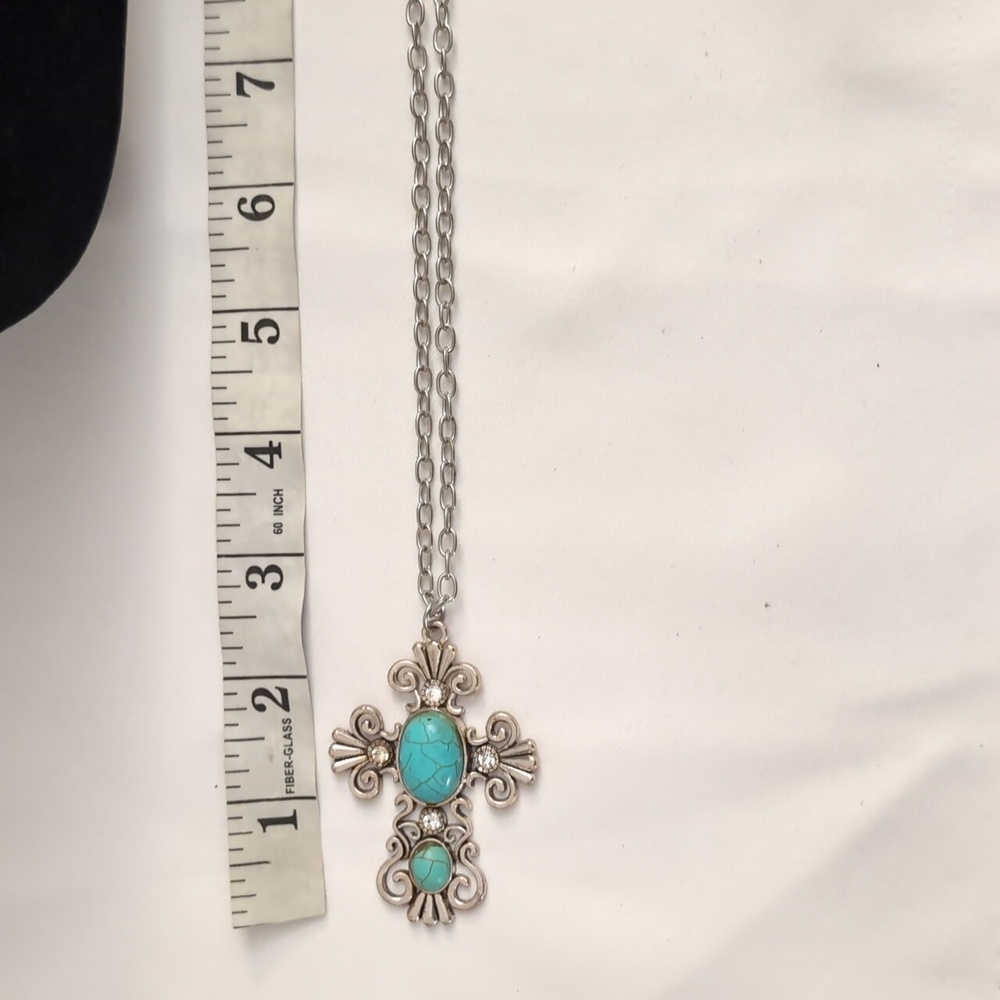 Script Cross Necklace - Picture 3 of 6